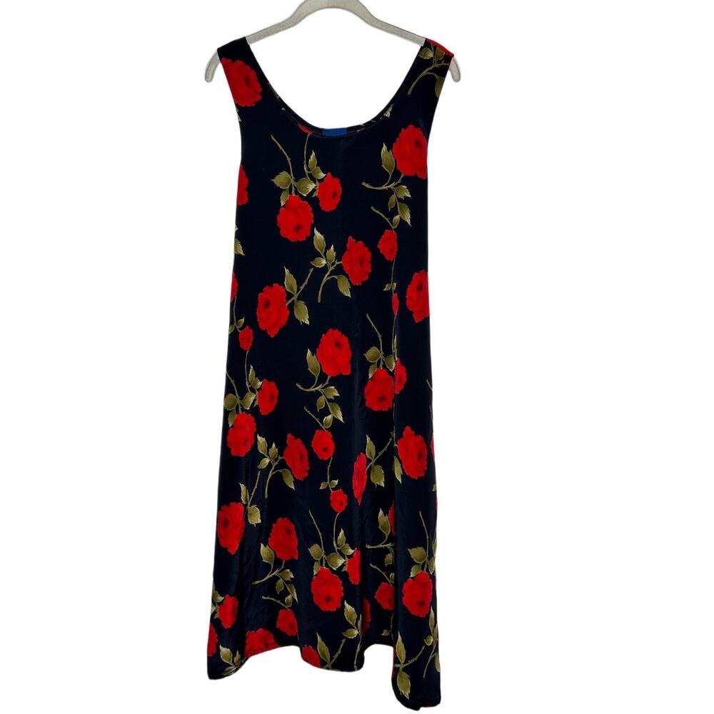 Vintage Terri Women’s Floral Rose Tie Back Sleeveless Dress Size XL